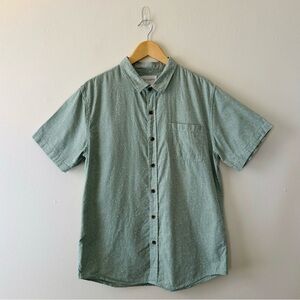 On the Byas Green/White Speckle Men’s Button Down Shirt Size L